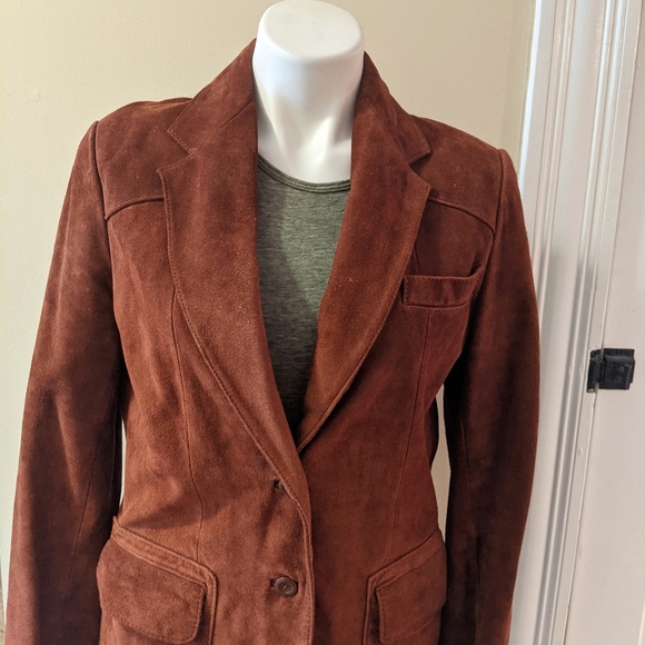 Vintage Berman's reddish brown leather blazer. - Picture 5 of 10